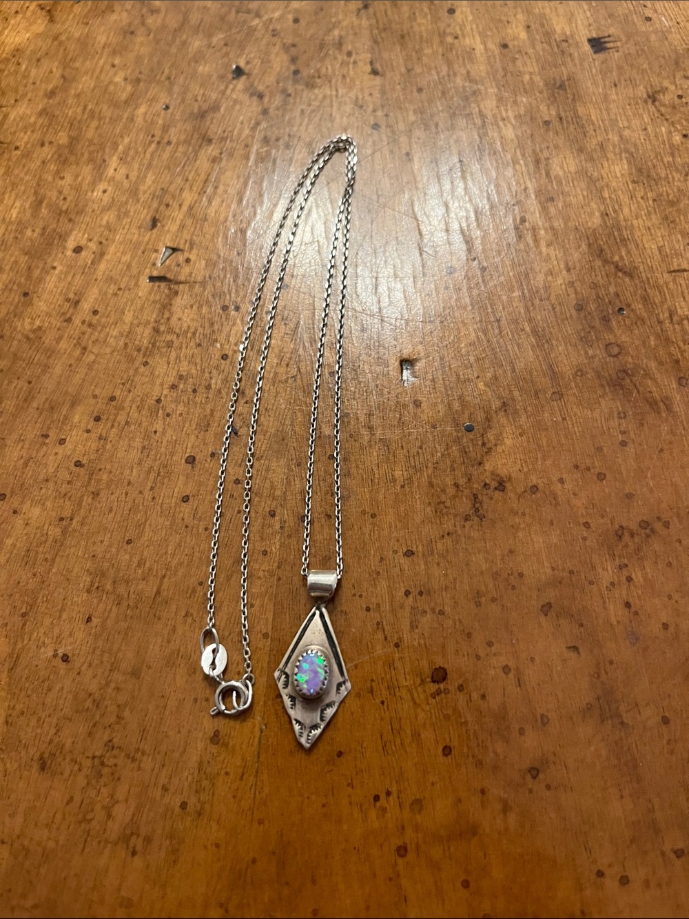 Sterling Silver stamped pendant and chain